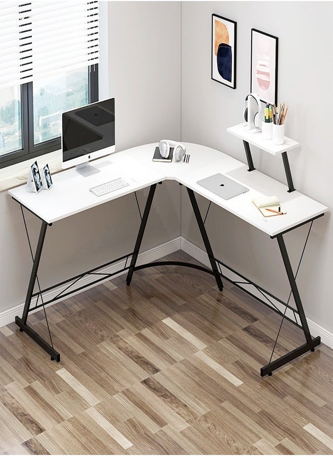 fashionhome - L Shape Gaming Table Computer Desk with Large Monitor Stand Sturdy Writing Workstation 258 x 46 x 74 cm - Image 1