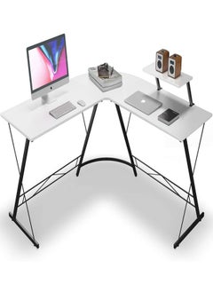 fashionhome L Shape Gaming Table Computer Desk with Large Monitor Stand Sturdy Writing Workstation 258 x 46 x 74 cm  - Image 5