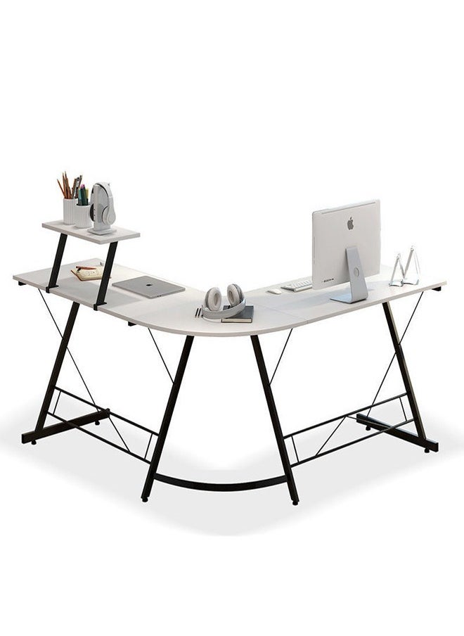 fashionhome - L Shape Gaming Table Computer Desk with Large Monitor Stand Sturdy Writing Workstation 258 x 46 x 74 cm - Image 1