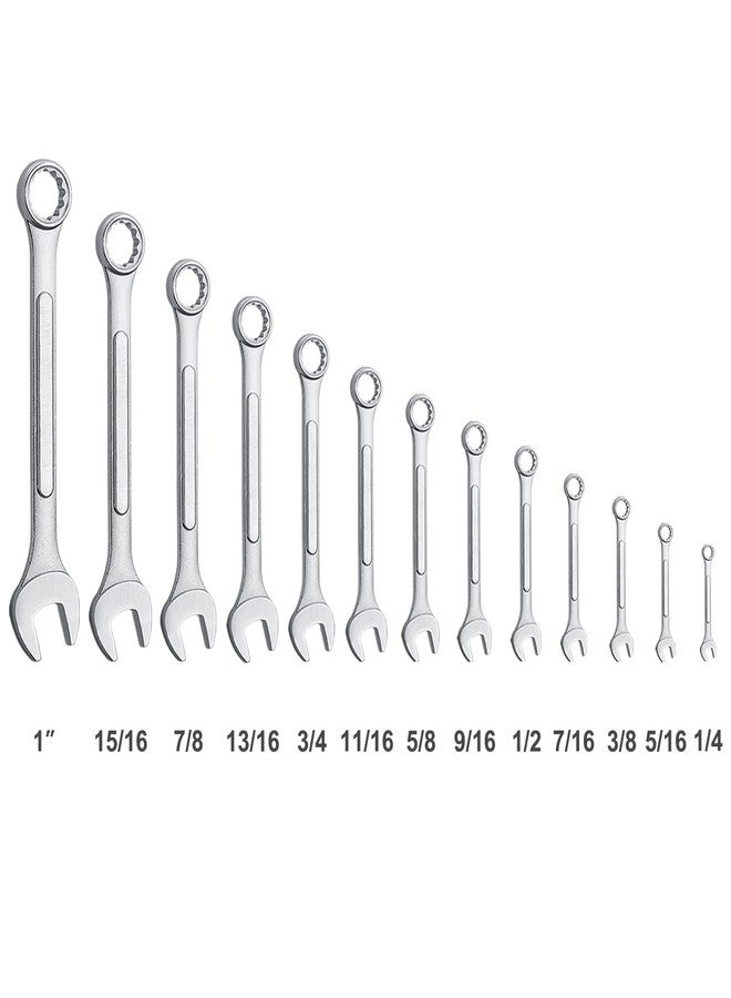 EFFICERE 13-Piece Complete SAE Combination Wrench Set in Roll-up Pouch, No Skipped Inch Sizes from 1/4” to 1” | Best Value Wrench Set, Ideal for General Household, Garage, Workshop, Auto Repairs, Emergency - Image 3
