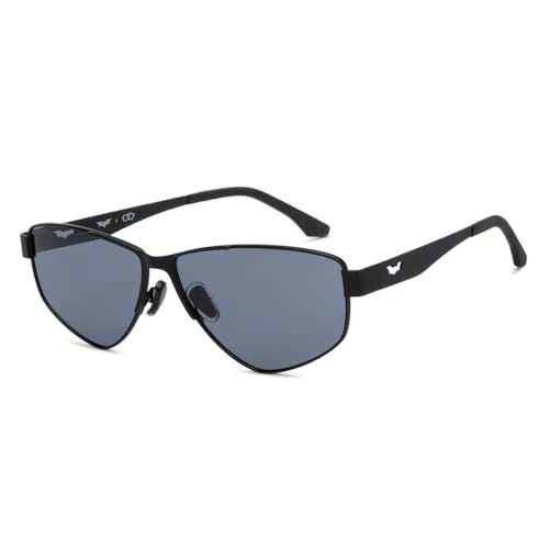 Lenskart Studio | Dark Knight Collection Sunglasses with Limited Edition Case and Selvet | Black Blue Full Rim Panto | For Men & Women | Polarized and 100% UV Protected | Large | LK S16332 - Image 1