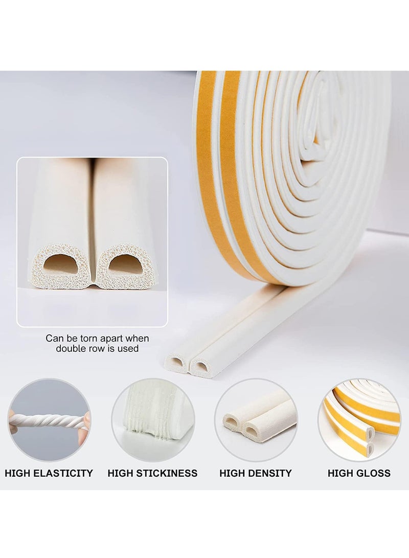 2 Pack Self Adhesive Weather Seal Strip Muffling EPDM Foam D Type Doors Windows Draught Stopper - Image 2