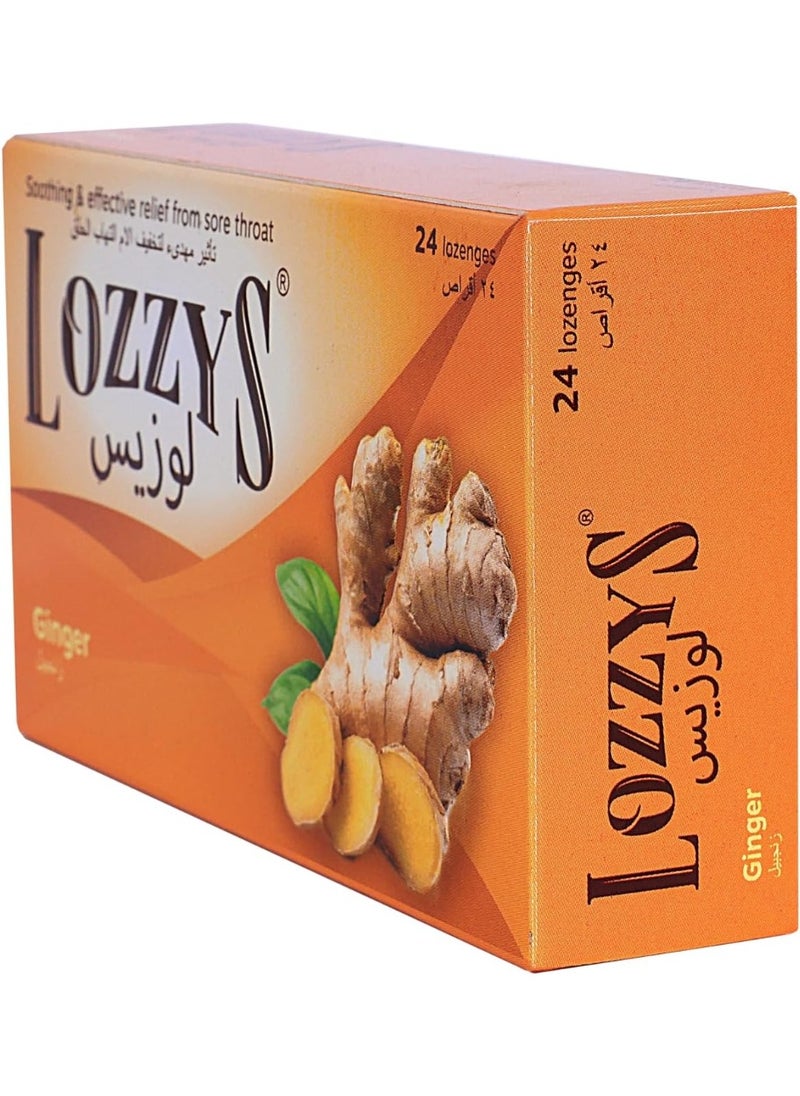 LOZZYS Lozzys Ginger, Fast Effective Relief from the Symptoms of Sore Throats, 24 Lozenges  - Image 4