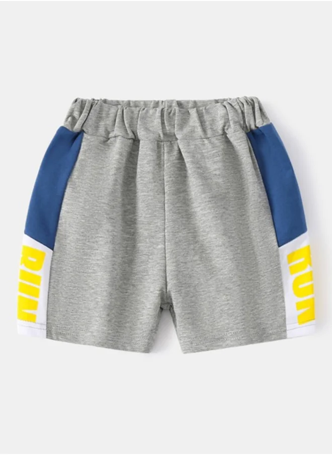 YUNIQEE Grey Regular Fit Mid Rise Printed Shorts