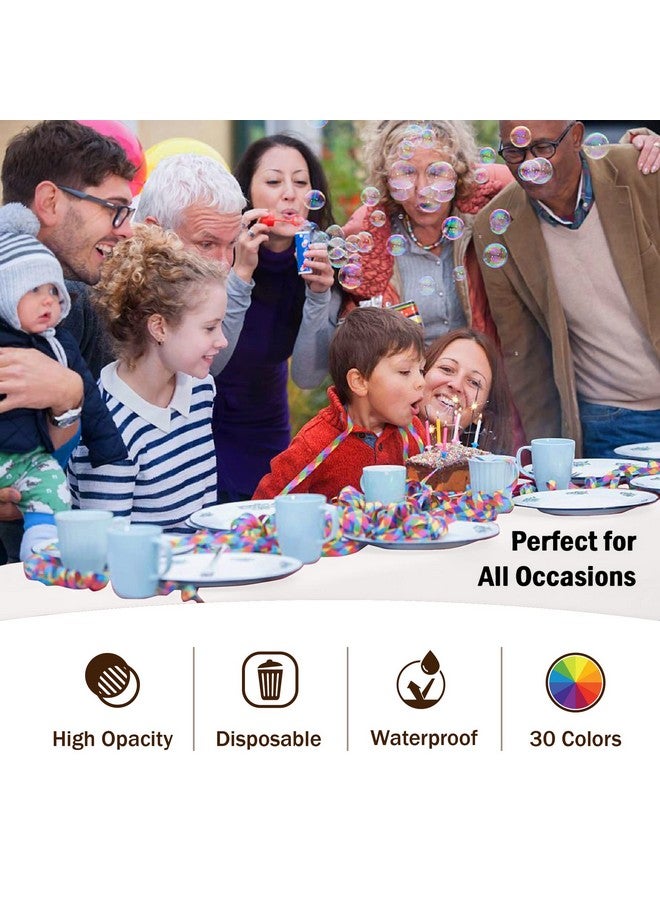 Exquisite 12-Pack Premium Plastic Tablecloth 54 Inch. x 108 Inch. Rectangle Table Cover-White - Image 5
