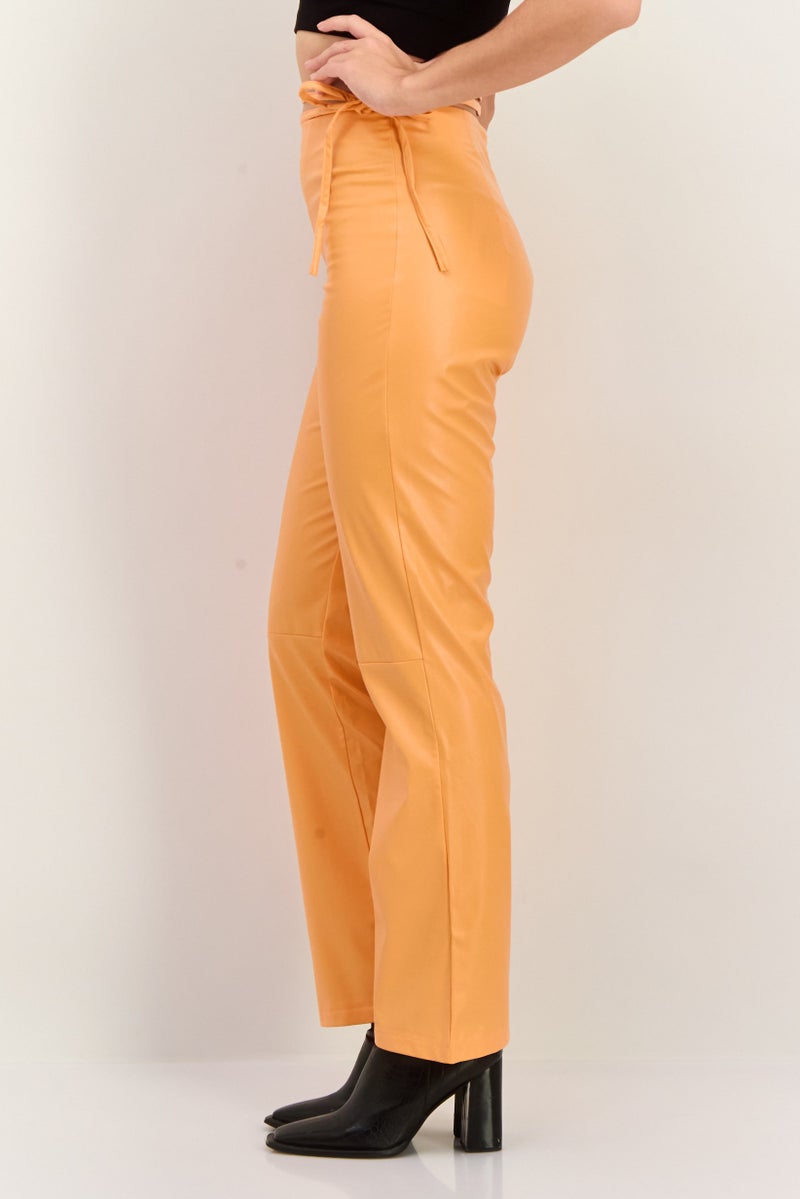 MISSY EMPIRE Women Regular Fit Solid Straight Leg Pants, Orange - Image 2