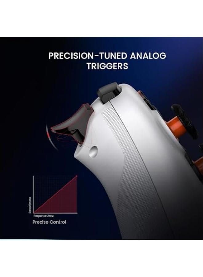 Nova Lite 2.4g Wireless Controller for Windows PC, iPhone, Android, Switch & Steam Deck, Bluetooth Controller Gamepad with Hall Effect Trigger,Turbo,Rumble Vibration(White) - Image 5