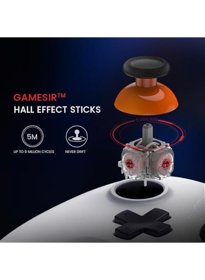 Nova Lite 2.4g Wireless Controller for Windows PC, iPhone, Android, Switch & Steam Deck, Bluetooth Controller Gamepad with Hall Effect Trigger,Turbo,Rumble Vibration(White) - Image 4