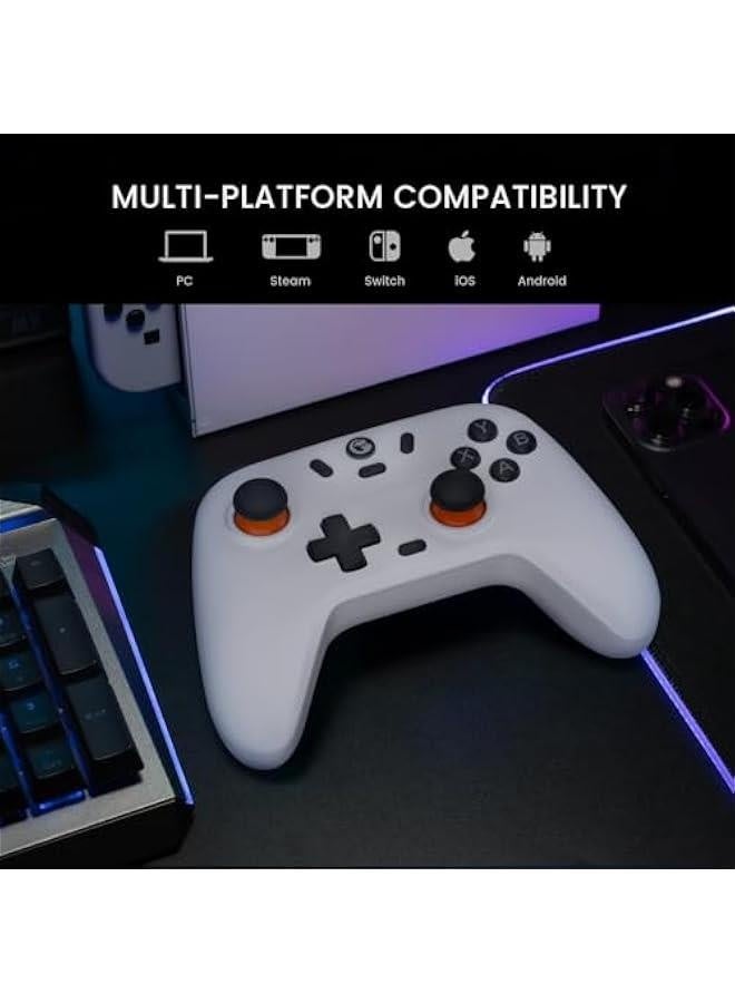 Nova Lite 2.4g Wireless Controller for Windows PC, iPhone, Android, Switch & Steam Deck, Bluetooth Controller Gamepad with Hall Effect Trigger,Turbo,Rumble Vibration(White) - Image 3