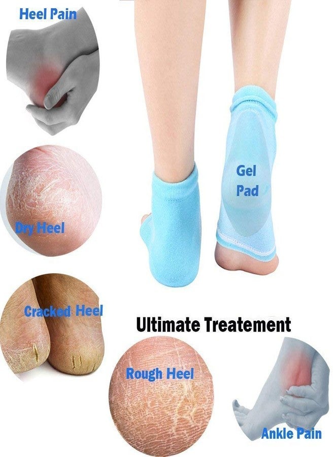 EVIZIA Silicone Gel Heel Socks for Dry, Cracked Heels | Foot Care Cushion with Spa Botanical Gel Pad | Heel Repair Socks for Men & Women - Image 4