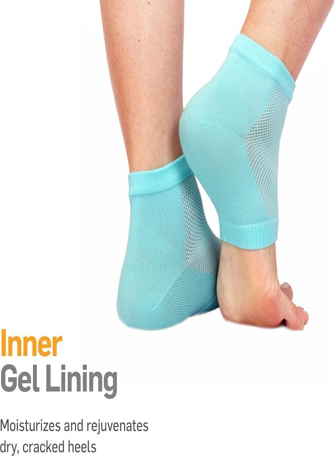 EVIZIA Silicone Gel Heel Socks for Dry, Cracked Heels | Foot Care Cushion with Spa Botanical Gel Pad | Heel Repair Socks for Men & Women - Image 3