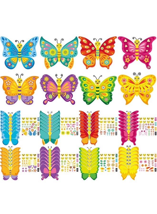 Tatuo 48 Pcs Spring Butterflies Craft Kits for Kids Spring DIY Art Craft Kits Make Your Own Butterfly Paper Craft Set DIY Butterflies Ornament Crafts for Kids Ages 3, 4, 5, 6, 8, 12 - Image 1