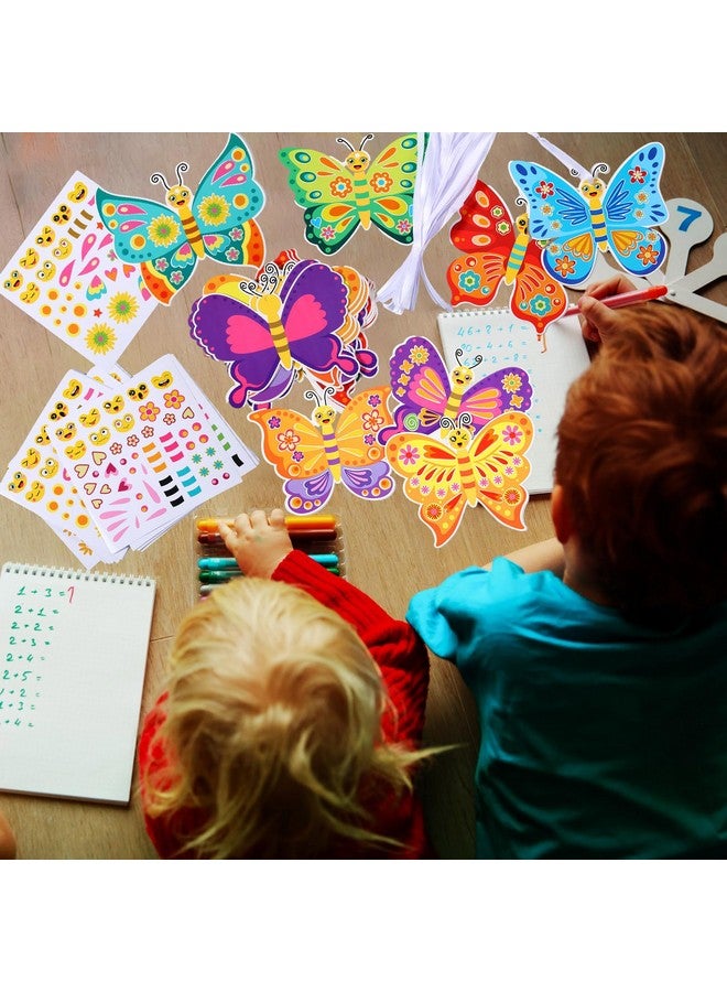 Tatuo 48 Pcs Spring Butterflies Craft Kits for Kids Spring DIY Art Craft Kits Make Your Own Butterfly Paper Craft Set DIY Butterflies Ornament Crafts for Kids Ages 3, 4, 5, 6, 8, 12 - Image 5