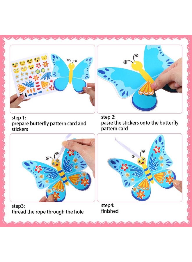 Tatuo 48 Pcs Spring Butterflies Craft Kits for Kids Spring DIY Art Craft Kits Make Your Own Butterfly Paper Craft Set DIY Butterflies Ornament Crafts for Kids Ages 3, 4, 5, 6, 8, 12 - Image 3