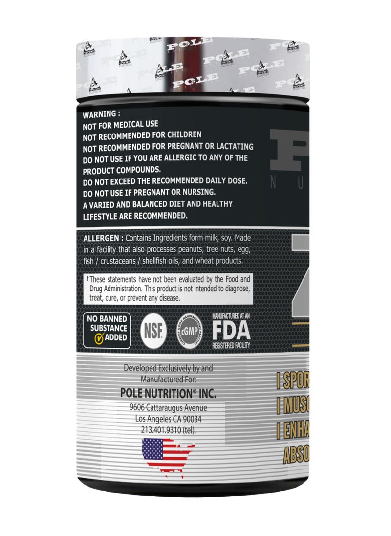 POLE NUTRITION - ZMA 90 Veg Capsules (45 Servings) - Zinc, Magnesium & Vitamin B6 for Muscle Recovery & Sleep Support - Image 1