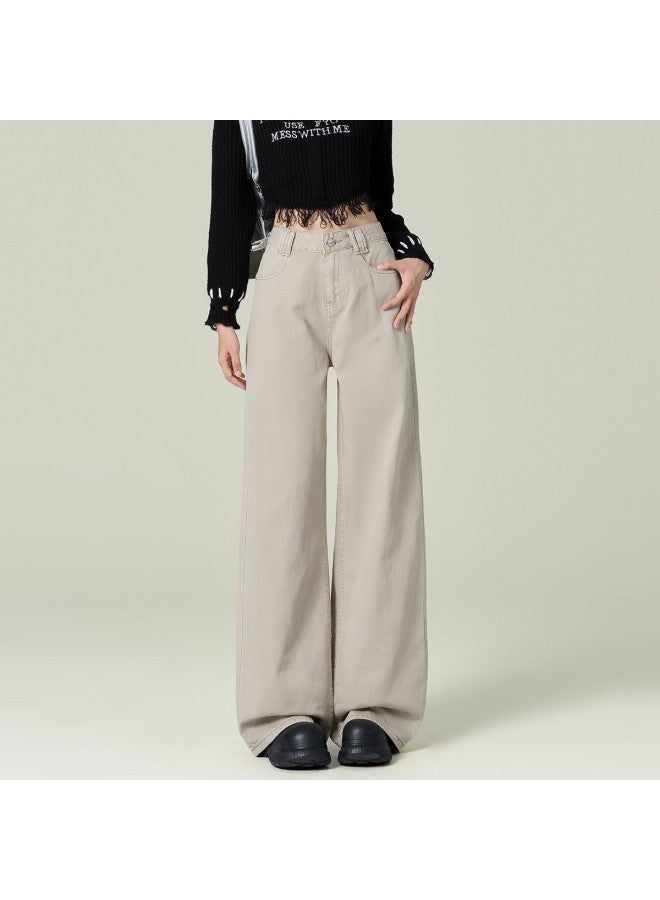 EPTISON High Street Fashion Women's Jeans 2025 Summer High Waist Slimming Loose Straight Leg Floor-length Wide Leg Pants For Women - Image 3