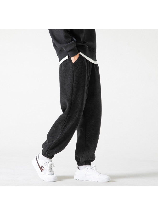 Warrior Fleece Lined Optional】men's Corduroy Pants, Loose Fit Joggers With Cuffed Ankles, Casual Sportswear Trousers - Image 5