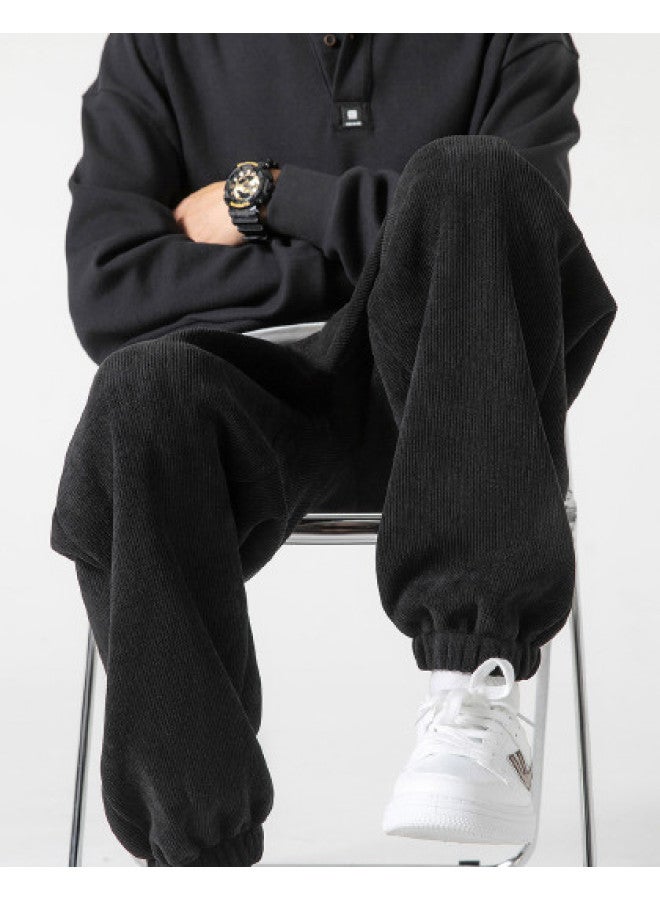 Warrior Fleece Lined Optional】men's Corduroy Pants, Loose Fit Joggers With Cuffed Ankles, Casual Sportswear Trousers - Image 1
