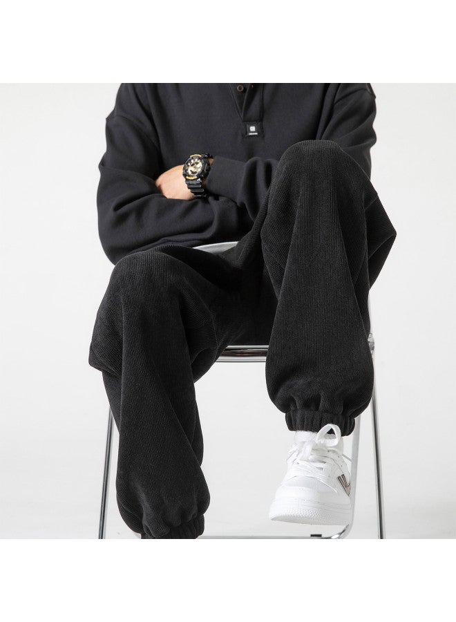 Warrior Fleece Lined Optional】men's Corduroy Pants, Loose Fit Joggers With Cuffed Ankles, Casual Sportswear Trousers - Image 2