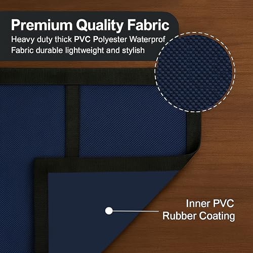 Fancy Walas Refrigerator Single Door Waterproof, Dustproof, Refrigerator Top Cover, Protective Cover for Fridges with Extra Storage Space Nylon Top cover with 6 Storage Pockets (Navy Blue,130 x 54 cm) - Image 2