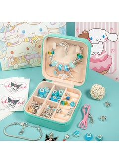Sanrio 36PCS Charm Bracelet Making Kit, Girls Beads for Jewelry Making Kit, with Jewelry Box, for DIY Craft Jewelry Gift, For 7-14 Year Old Girl（Blue）  - Image 2
