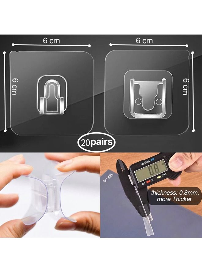 PADOM Padom Double-Sided Adhesive Wall Hooks, Waterproof and Oilproof Reusable Seamless Hooks, Without Punching and Nails Heavy Duty Self-Adhesive Wall Hook for Kitchen Bathroom Office（10 pairs）  - Image 3