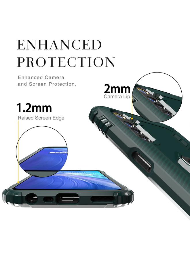S-TOP Case For OPPO Realme Narzo Carbon Fiber Protective Case with 360 Degree Rotating Ring Holder - Image 4