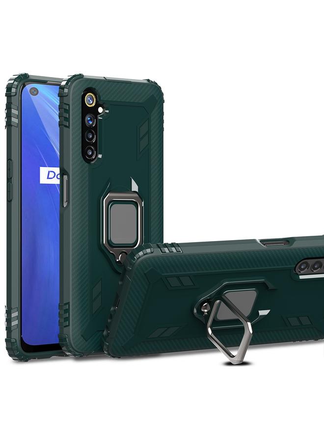 S-TOP Case For OPPO Realme Narzo Carbon Fiber Protective Case with 360 Degree Rotating Ring Holder - Image 1