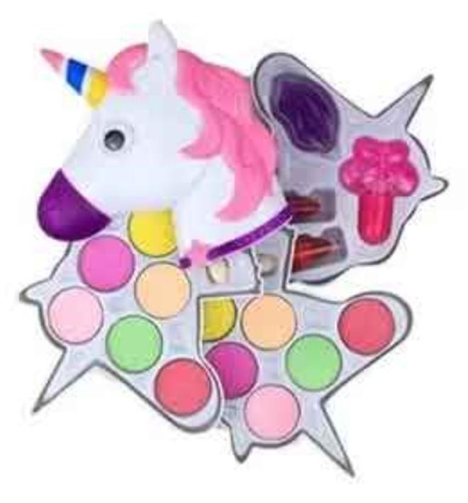 MUMS PLANET Unicorn Kids Makeup Kit Bag Star for Girl Real Washable Makeup Kit for Little Girls over 8 Year Old Girls Makeup Set with Cute Princess Cosmetic Purse Girls - Children's makeup bag_ Gift for children, children's entertainment game, children's makeup, girls' makeup game - Image 1