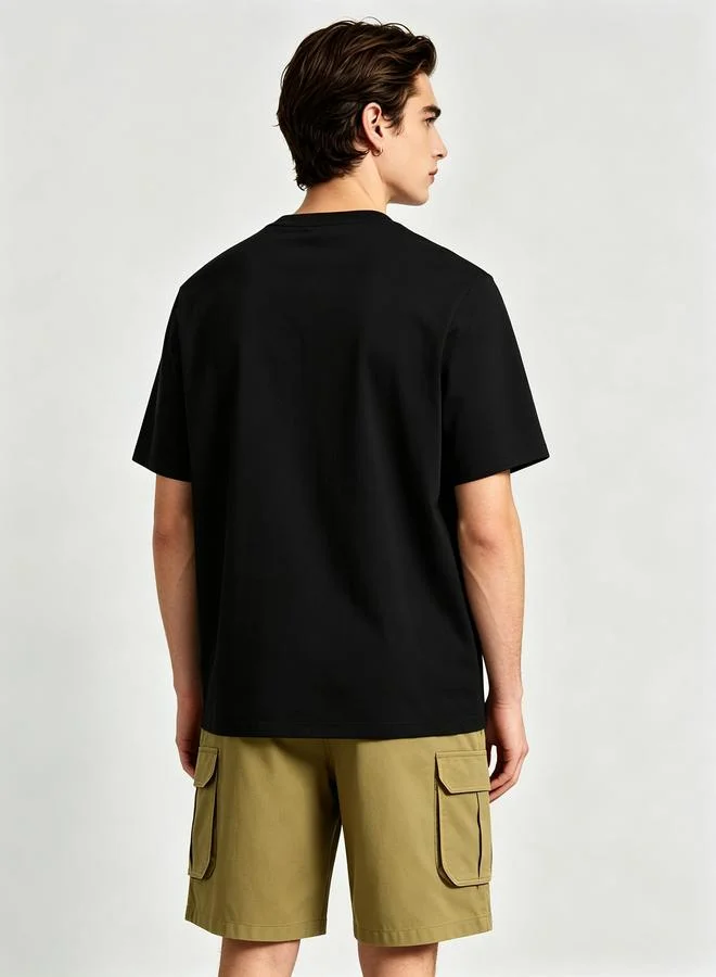 Take Two Men Black Round Neck Short Sleeve T-Shirt