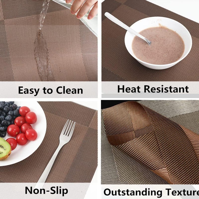 Buganda Elegant & Durable Table Runner and Placemats Set (Brown, 4 Placemat + 1 Table Runner) - Image 3