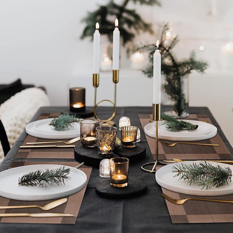 Buganda Elegant & Durable Table Runner and Placemats Set (Brown, 4 Placemat + 1 Table Runner) - Image 4