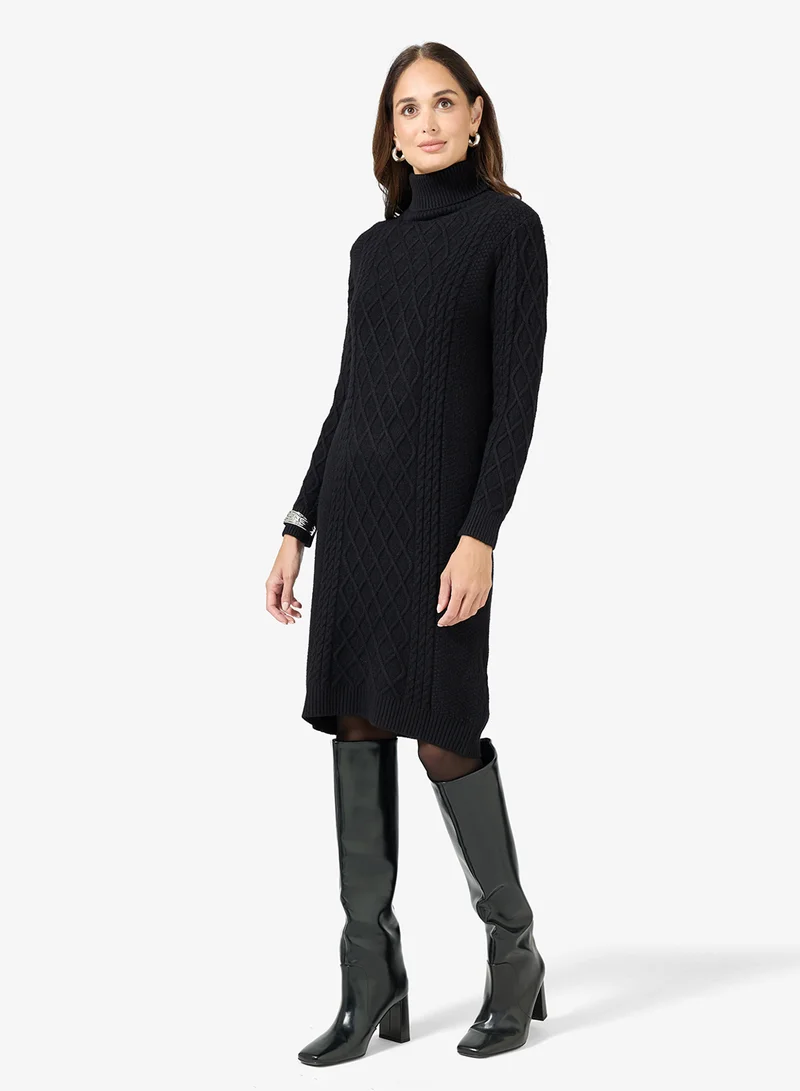 ELLA Cable Knit Sweater Dress