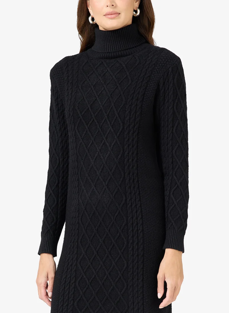 ELLA Cable Knit Sweater Dress
