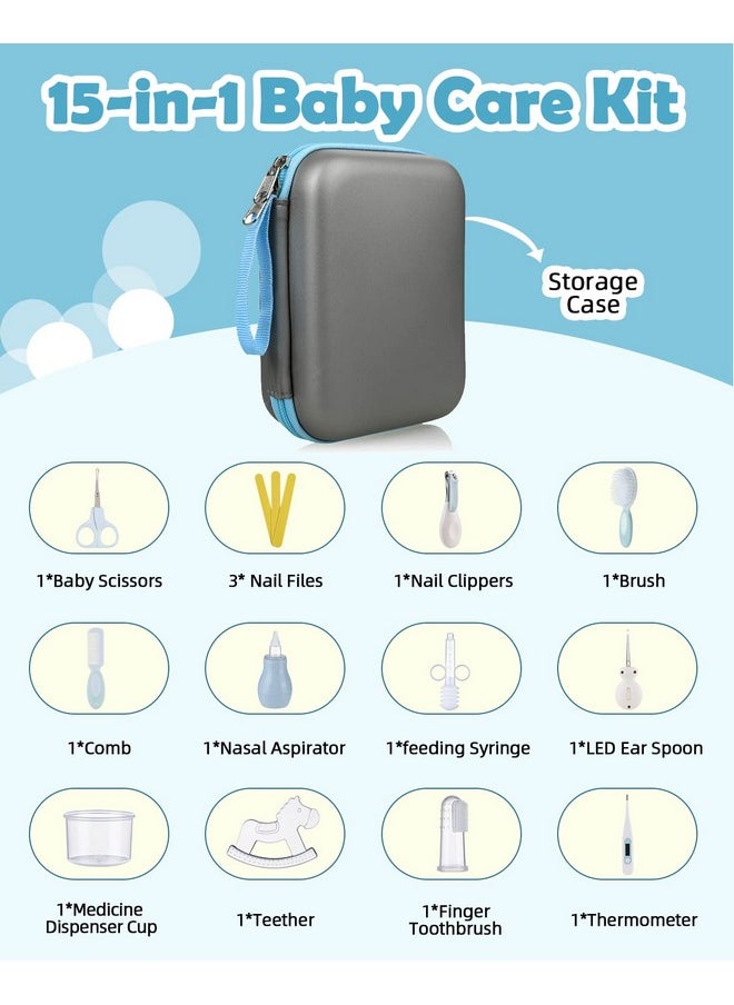 Lictin Rooming And Health Kit, Lictin 15 In 1 Safety Care Set, Newborn Nursery Health Care Set With Hair Brush,Comb,Nail Clippers And More For Newborn Infant Toddlers Baby Boys Girls  - Image 2