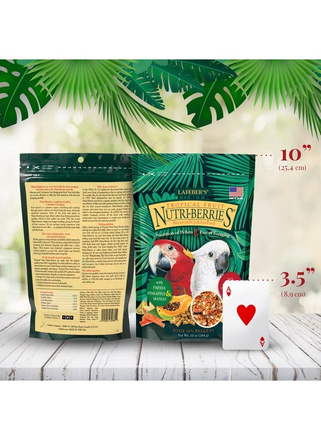 لافيبيرز طعام الطيور الأليفة LAFEBER'S Tropical Fruit Nutri-Berries، مصنوع من مكونات غير معدلة وراثيًا ومناسبة للبشر، للببغاوات والببغاوات، 10 أونصة  - Image 3