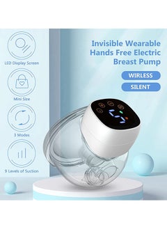 Gonice 2 Piece Wearable Hands Free Invisible Electric Low Noise Breast Pump With 3 Modes 9 Levels Suction LED Touchscreen Display White  - Image 2