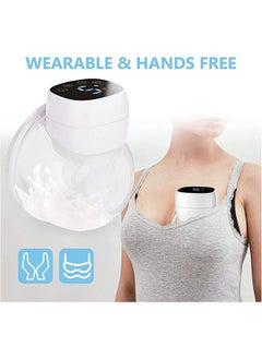 Gonice 2 Piece Wearable Hands Free Invisible Electric Low Noise Breast Pump With 3 Modes 9 Levels Suction LED Touchscreen Display White  - Image 4