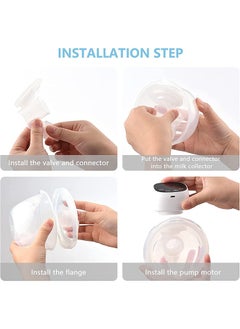 Gonice 2 Piece Wearable Hands Free Invisible Electric Low Noise Breast Pump With 3 Modes 9 Levels Suction LED Touchscreen Display White  - Image 5