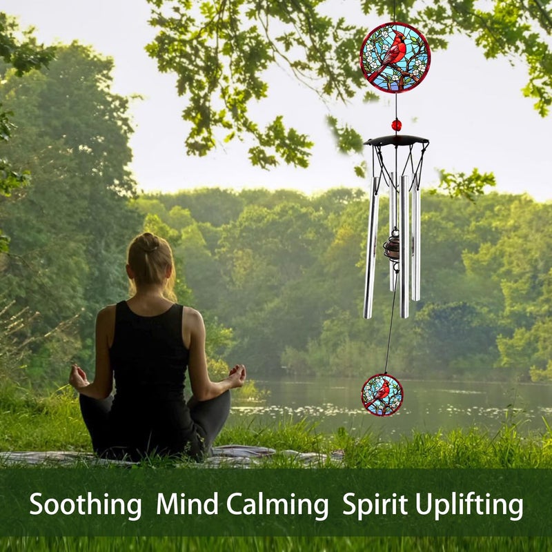 Howarmer Wind Chimes for Outside 24" Cardinal Wind Chimes Outdoor Home Patio Garden Decor Windchimes Outdoors Cardinal Gifts for Women Mom Grandma Sisters - Image 5