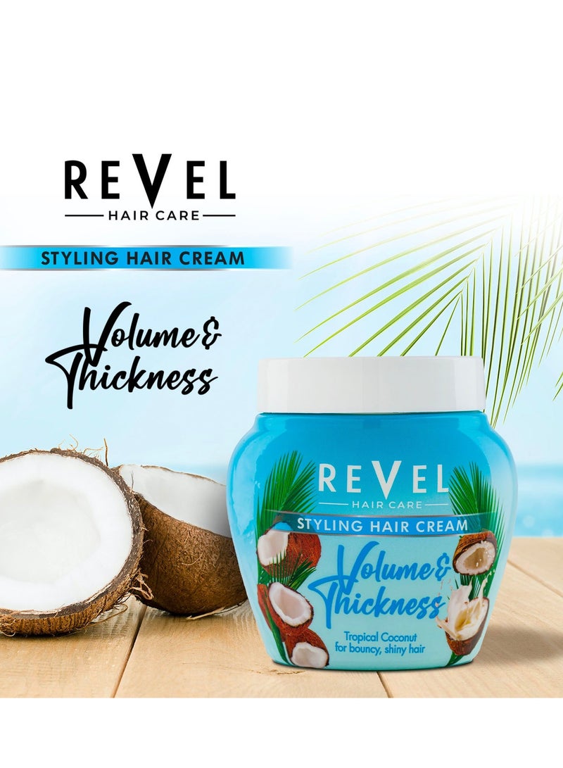 Revel Hair Care Volume & Thickness Styling Hairs Cream For Men & Women 400ml, Tropical Coconut For Strong Hair, All hair Type - Image 2