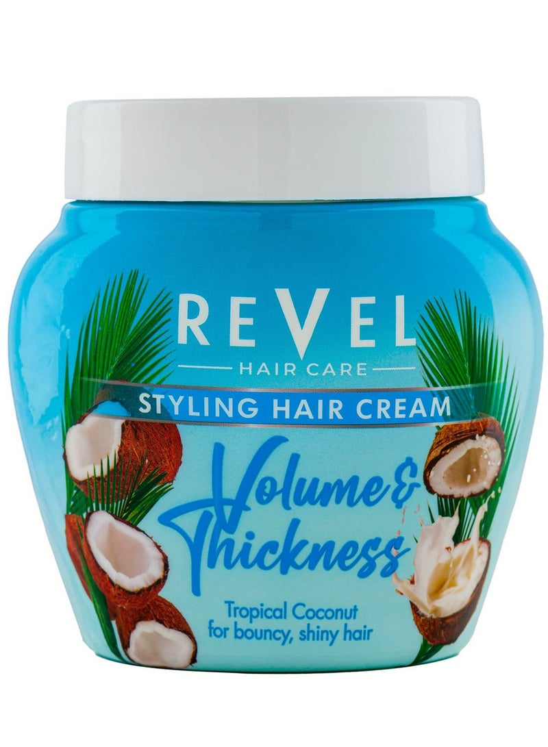 Revel Hair Care Volume & Thickness Styling Hairs Cream For Men & Women 400ml, Tropical Coconut For Strong Hair, All hair Type - Image 1