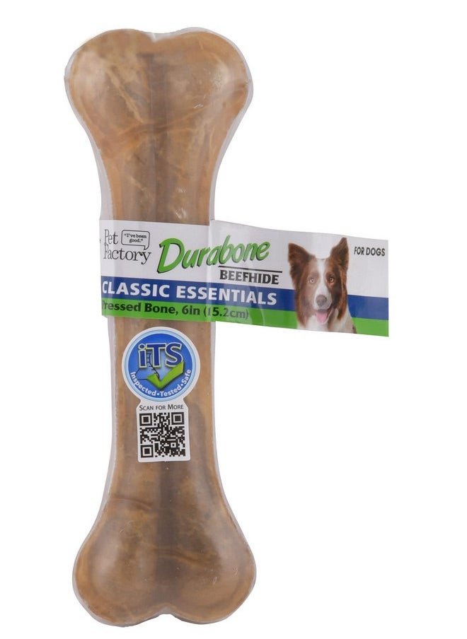 بيت فاكتوري مكافأة مضغ كلاب من نوع Durabone Classic Essentials من Pet Factory مقاس 6 بوصات لمضغ الكلاب العدواني - نكهة طبيعية، 1 قطعة/عبوة واحدة 