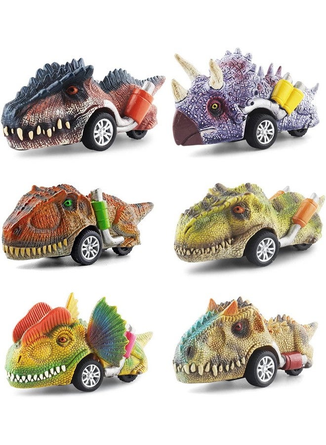 Golden Bird Golden bird 6 Pack Dino Toys for 3 Year Old Boys and Toddlers, Boy Toys Age 3,4,5 and Up, Pull Back Toy Cars, Dinosaur Racing Cars (Special Edition) - Image 1
