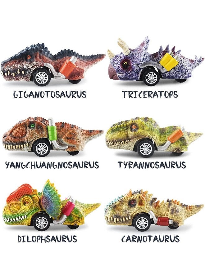 Golden Bird Golden bird 6 Pack Dino Toys for 3 Year Old Boys and Toddlers, Boy Toys Age 3,4,5 and Up, Pull Back Toy Cars, Dinosaur Racing Cars (Special Edition) - Image 2