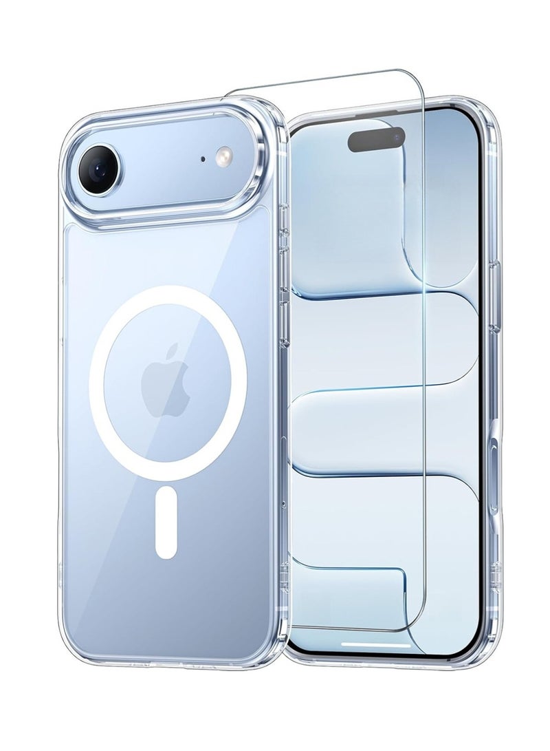 WRISTWISE Case Cover for iPhone 17 Air Case Clear with 1 Screen Protector, [Anti-Yellowing][Military-Grade Protection] Shockproof Slim Magnetic iPhone 17 Air Case 6.5 inch, Transparent - Image 1