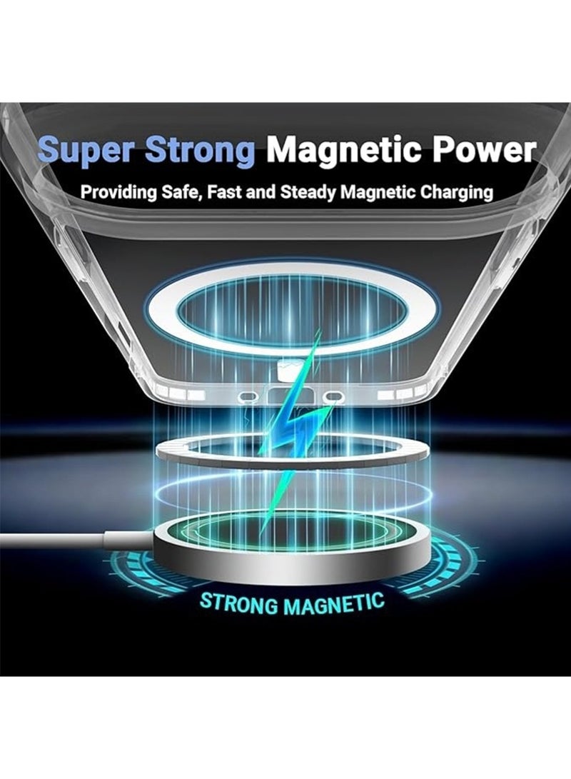 WRISTWISE Case Cover for iPhone 17 Air Case Clear with 1 Screen Protector, [Anti-Yellowing][Military-Grade Protection] Shockproof Slim Magnetic iPhone 17 Air Case 6.5 inch, Transparent - Image 2