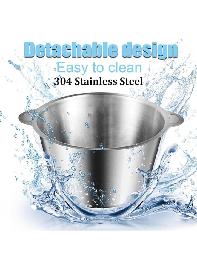 مفرمة مفرمة لحم كهربائية سعة 3 لتر، خلاط ومفرمة من الفولاذ المقاوم للصدأ، ماكينة تحضير الطعام، محرك قوي 800 وات لطحن سريع وسهل التنظيف، مفرمة لحم متعددة الوظائف - Image 4