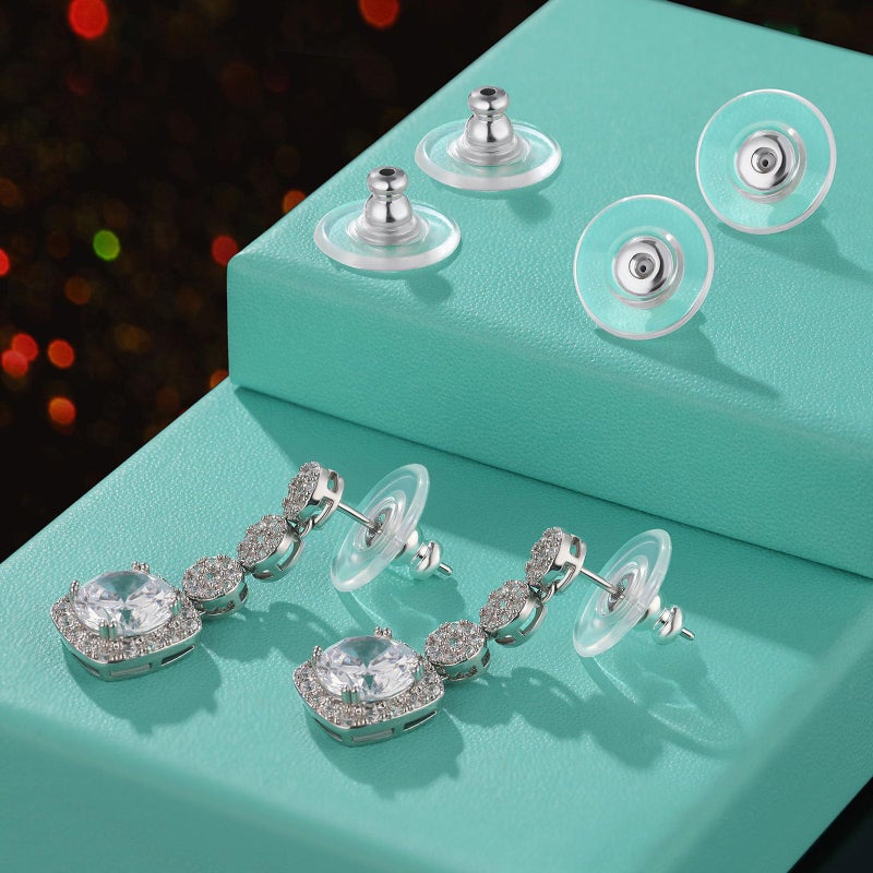 Hazifes Earring Backs for Heavy Droopy Earrings - 12mm/0.47 Inch Large Secure Locking Backs for Women & Men for Any Occasion, Durable and Stylish Earring Backing Replacement for Studs, Silver 6 PCS - Image 2