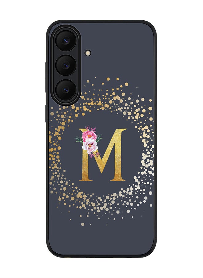 Stylizedd For Samsung Galaxy S25 FE Case,Slim fit Camera Protection, Shockproof Thin Phone cover  - Custom Monogram Floral - M  (Grey ) - Image 1